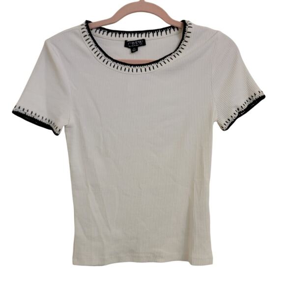 NWT J. Crew Vintage Rib Shrunken T-shirt Contrast Stitch 70'S Retro XS - Picture 5 of 9